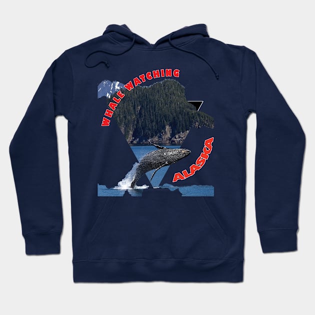 Alaska Whale Watching humpback beluga orca killer whales Hoodie by TeeText